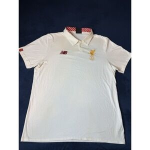 New Balance Liverpool FC 125 Years Polo Shirt Mens XL White Soccer Fan Apparel